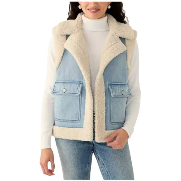 Jason Wu Jackets & Blazers - Edit by Jason Wu Women's Denim Vest with Sherpa, Medium